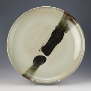 James Hake Ceramics - Large ChargerNuka glaze with Tenmoku marks.
