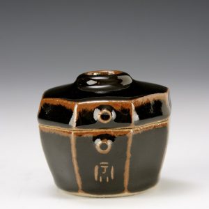 James Hake Ceramics - Tenmoku lidded box.